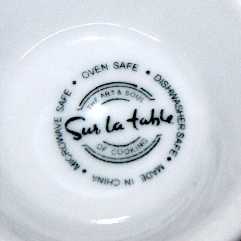 Sur La Table Lion Head Bowl 14 oz white ceramic French oven microwave safe